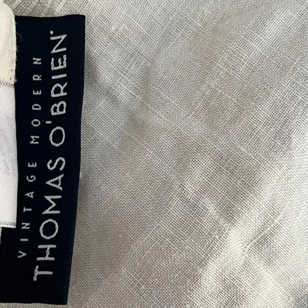 Thomas O'Brien Ivory Linen Fabric Shower Curtain 74